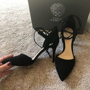 Black Vince Camuto Strappy Heels